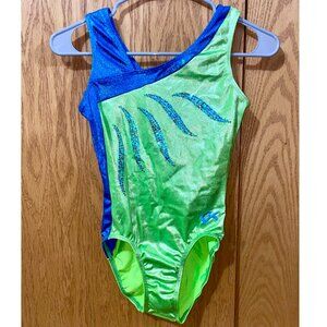 Green and Blue GK Gymnastics Leotard